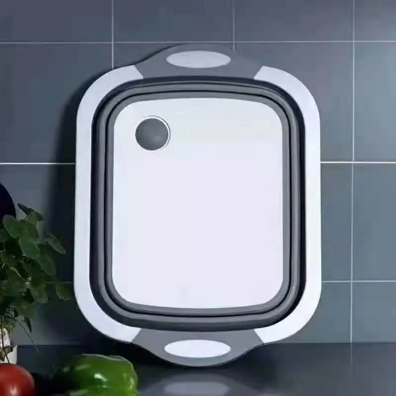 Plastic Kitchen Foldable 2-in-1 Vegetable Washing and Cutting Board