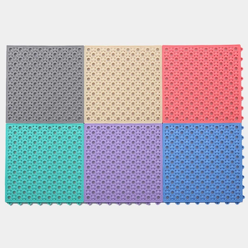 PVC Non-Slip Floor Tiles Stitching Multifunctional Mat with Massage Drainage Holes