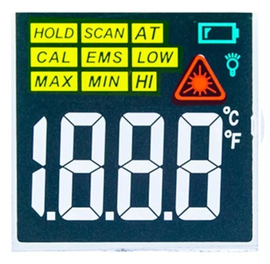 Stirn-Thermometer-Anzeige LCD-Anzeige Negative transmissive 6 O′ Uhr TN-Segment-LCD-Display