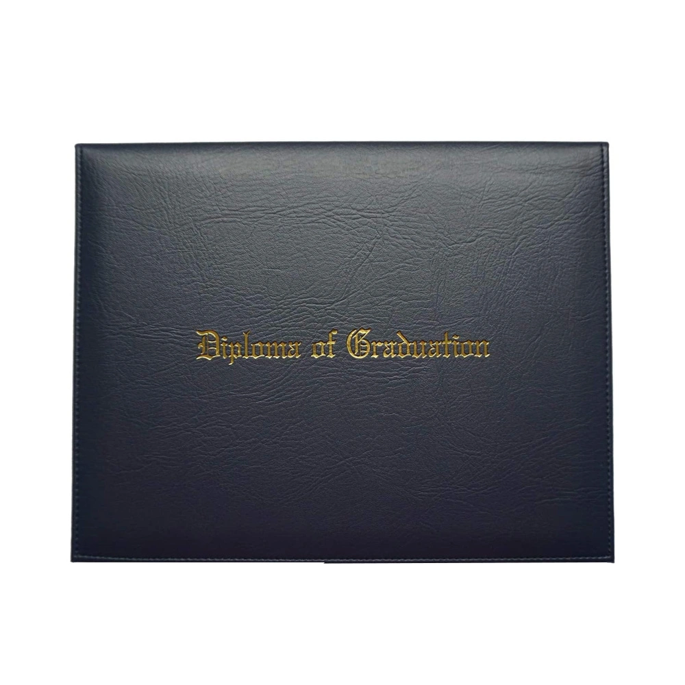 O logotipo personalizado Faux Colégio Couro Pasta Diploma titular de certificado