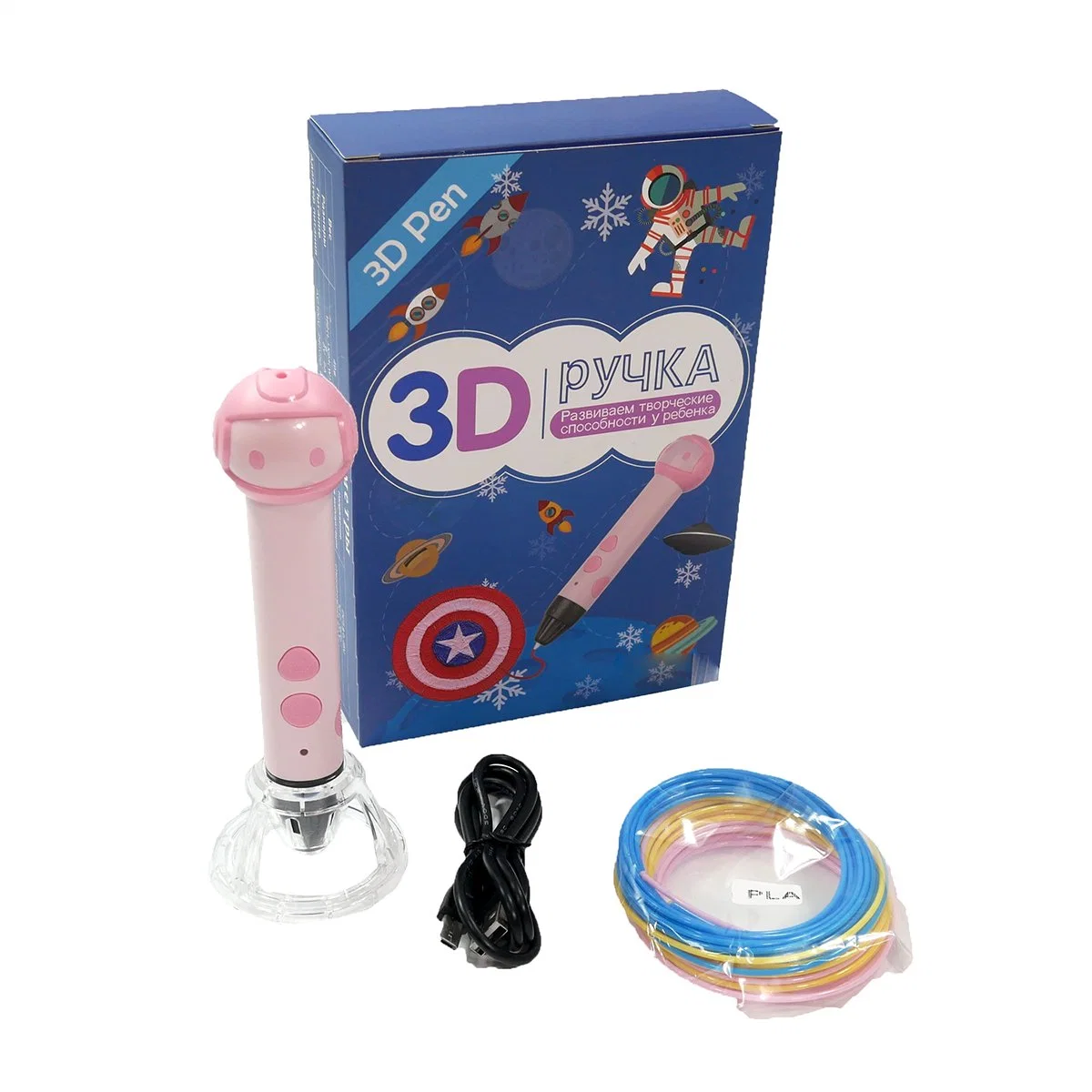 2023 Neue Artikel Pink Color Robot Shape 3D Printing Pen