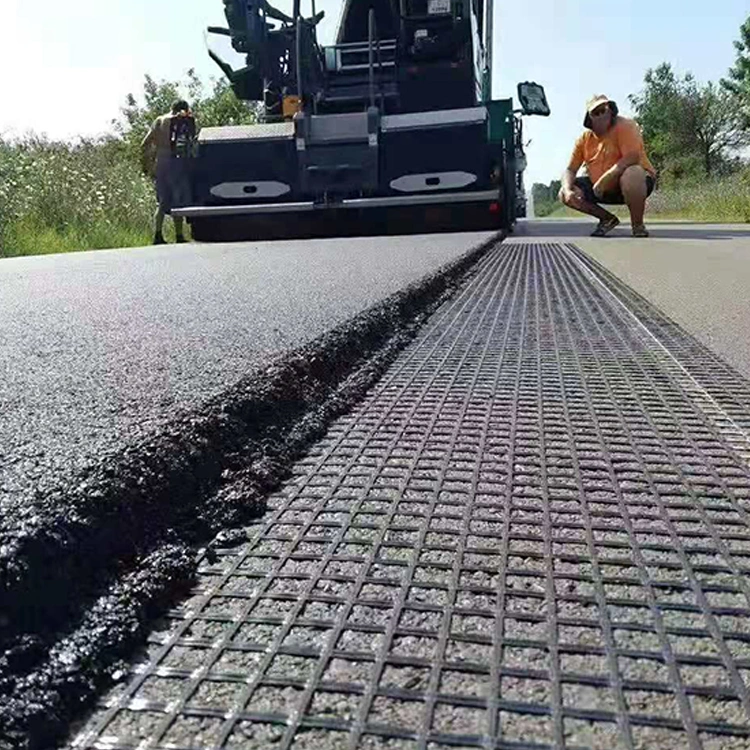 Geogrid de fibra bidirecional de vidro Asphalt Road personalizada preto 80kn 100kn Para reforço de proteção de declive de alta qualidade na estrada