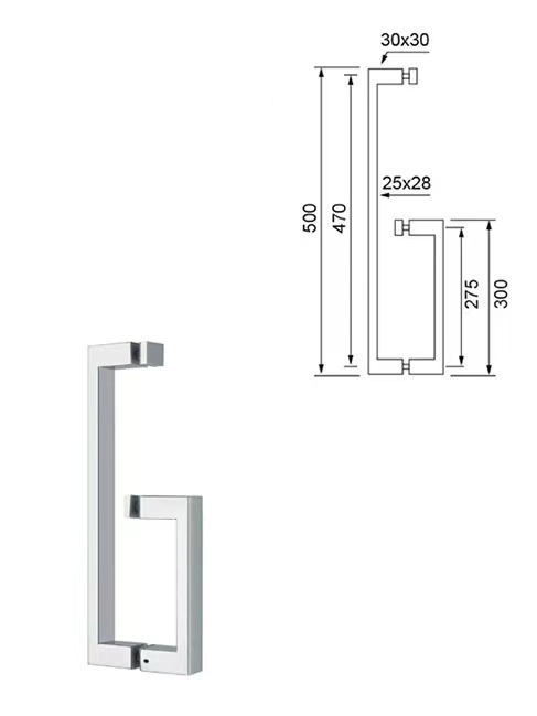 China Glass Door Fitting Wholesale/Supplier Color Black Gold Zinc Alloy Shower Double Side Sliding Glass Door Handle