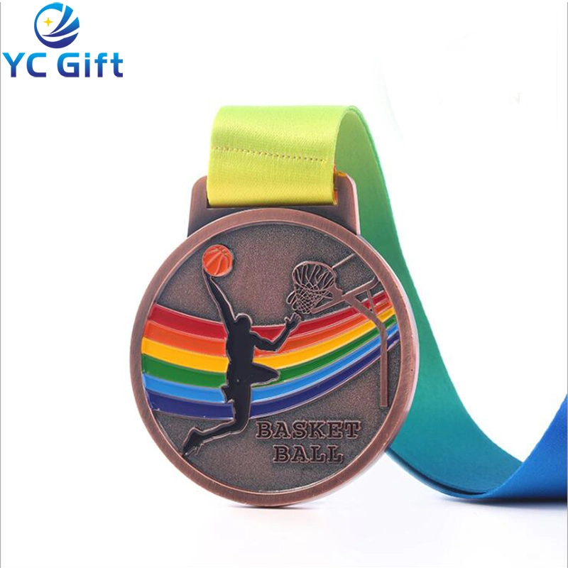 Metal Medal Wholesale Cheap Design Your Own Blank Zinc Alloy 3D Gold Award Basketball Trophy Marathon Running Custom Metal Sport Medal