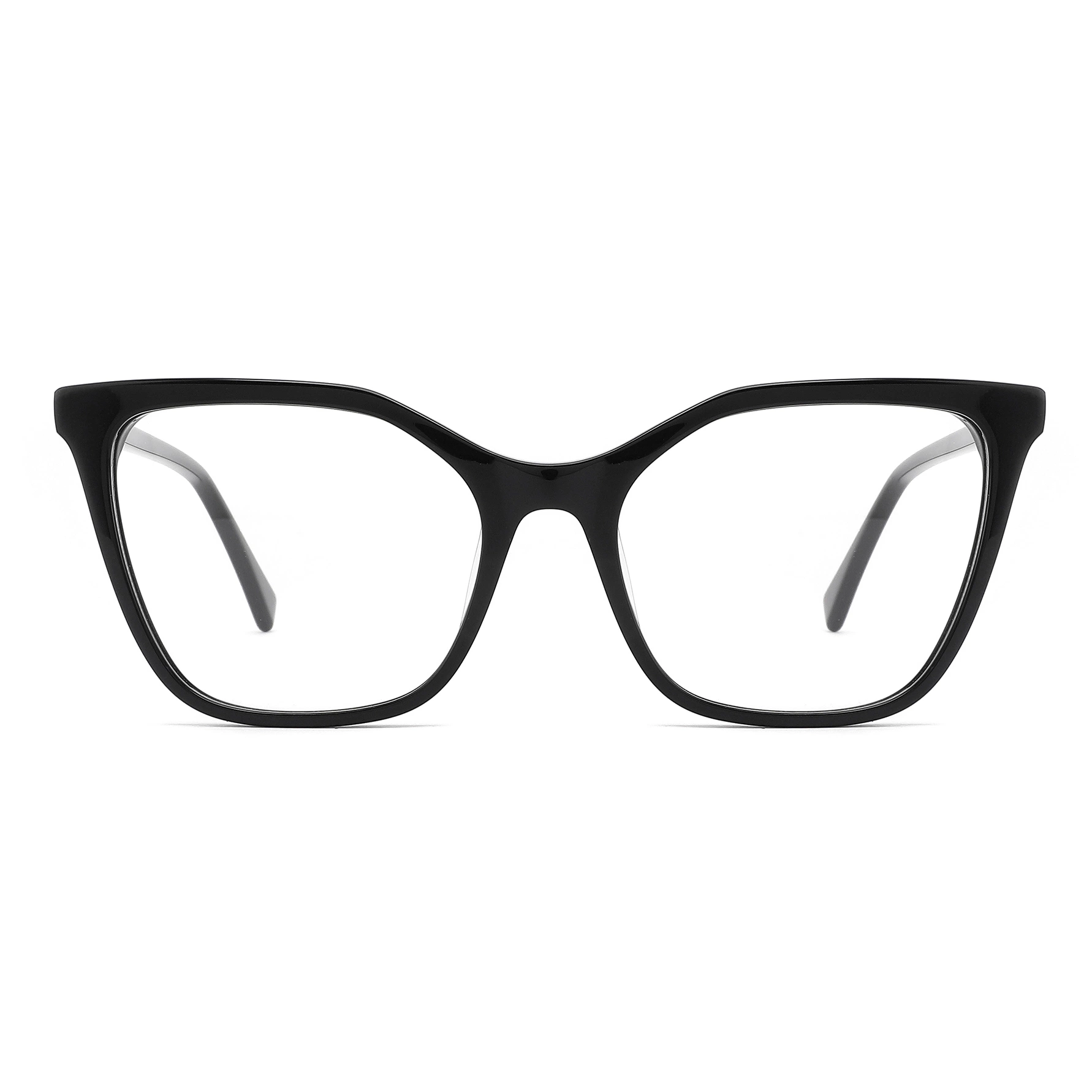 El modelo más reciente de la moda clásica de patrón de la tortuga Acatate Retro gafas mujer Primer acetato de metal de los marcos de óptica