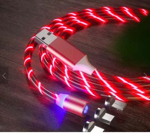 LED Glowing Magnetic Charging Type C Magnet USB Charger Cable 3 in 1