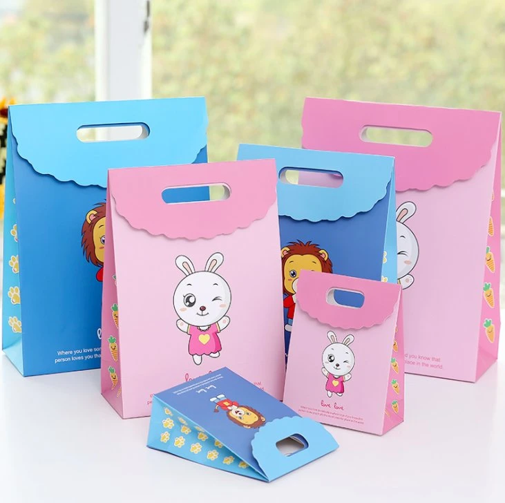 Birthday Portable Gift Bag Cute Cartoon Creative Kids Tote Bag Rabbit Lion Animal Hand Bag