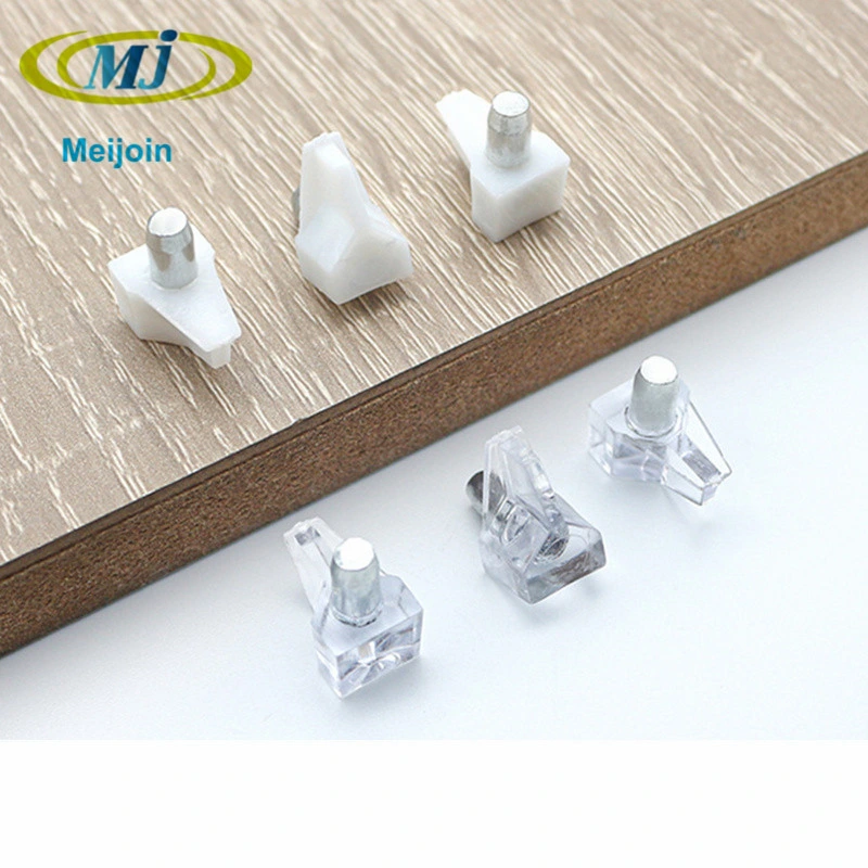 Furniture Hardware Fittings Transparent Shelf Support 5mm Without Lip