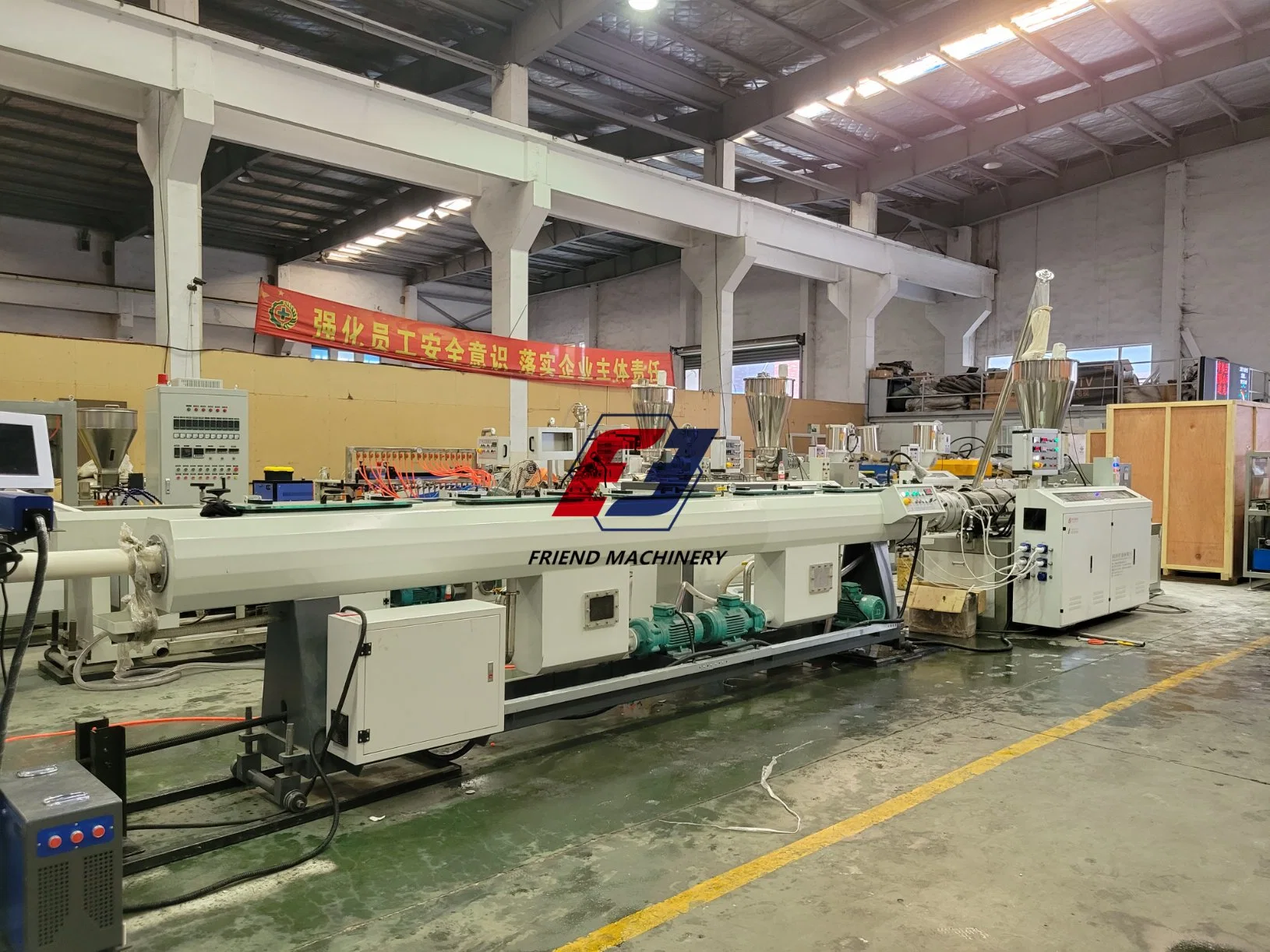 UPVC PVC Plastic 75mm-250mm Water Supply/Drain Pipe Double Screw Extruder Machine/Equipment Production Line