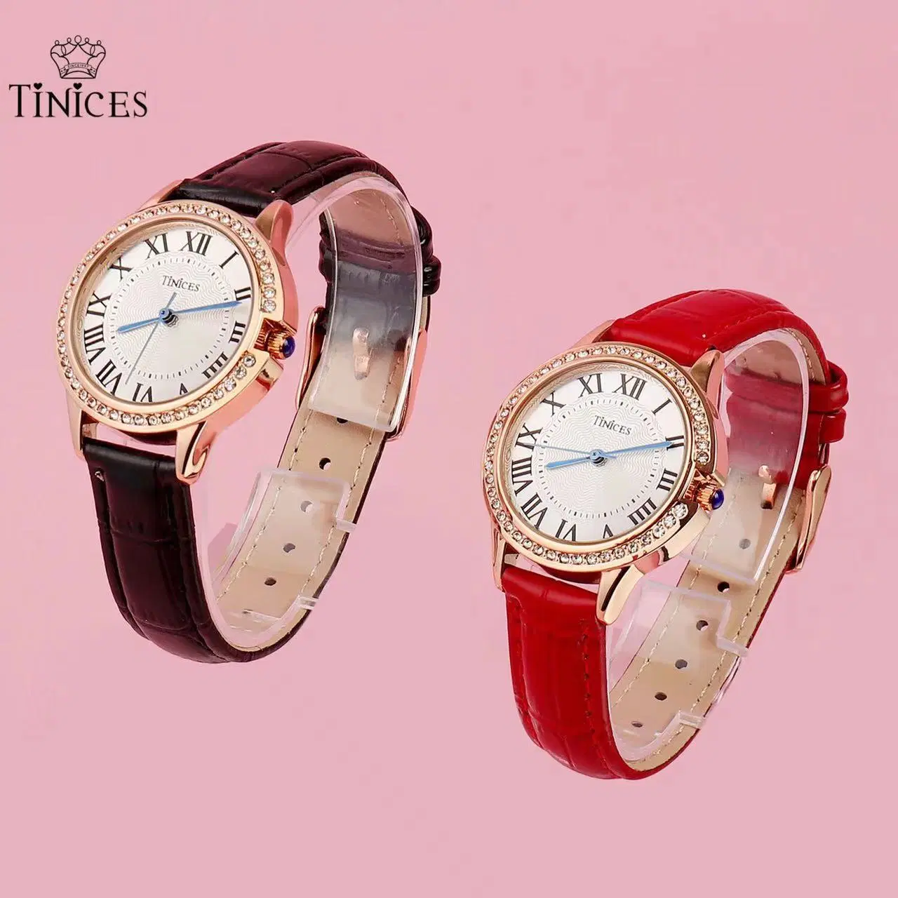 Tinices Classic explosivo calidad cinturón Diamond Waterproof Relojes