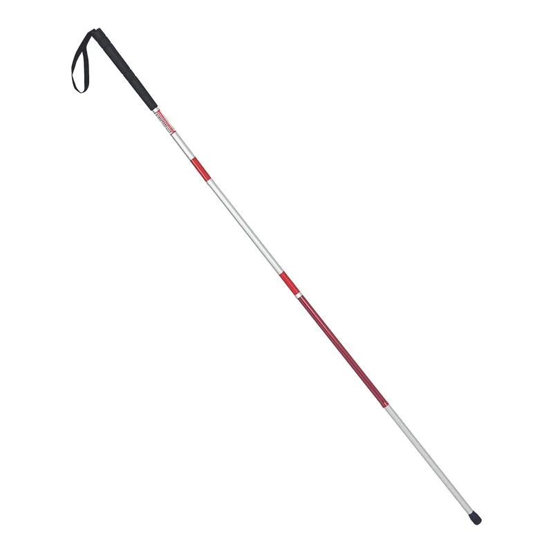 Lightweight 4 Sections Aluminum Folding White Walking Stick for The Blind