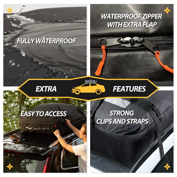 Kinggear Cargo Carrier Large Capacity Waterproof Travel Car Top Carrier Bag Car Roof Bag