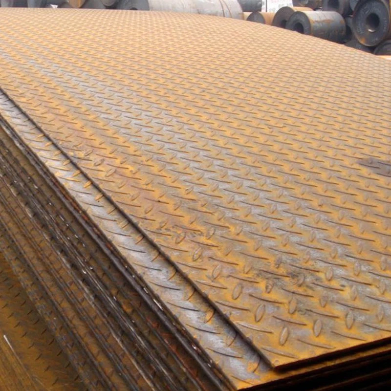 Ms Mild Iron Alloy Metal Tear Drop Chequered Ss400 A36 Hot Cold Rolled High Strength Customize Abrasion Carbon Checkered Hr Steel Embossed Sheet Plate