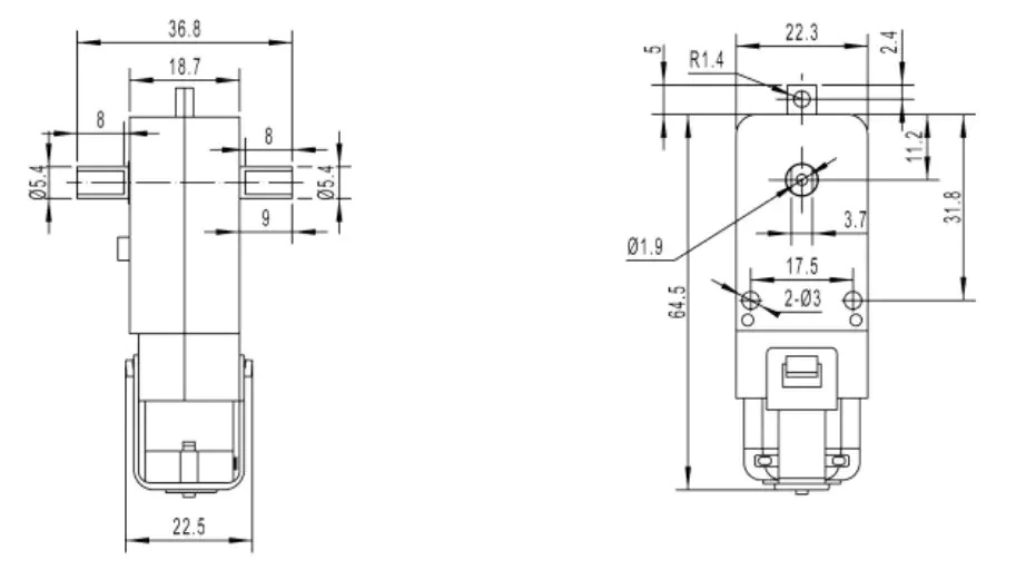 Motor Mini DC Tgp01d-A130 Caja de engranajes de plástico Plus A130