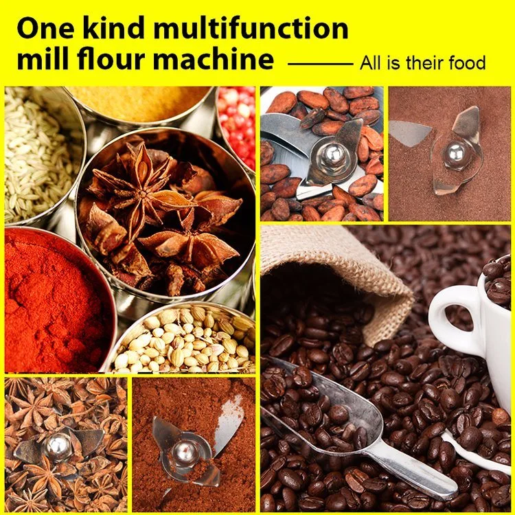 Stainless Steel Fine Powder Grinder Electric Grain Mill Coffee Bean Grinding Machine Spice Pepper Grinder Pulverizer