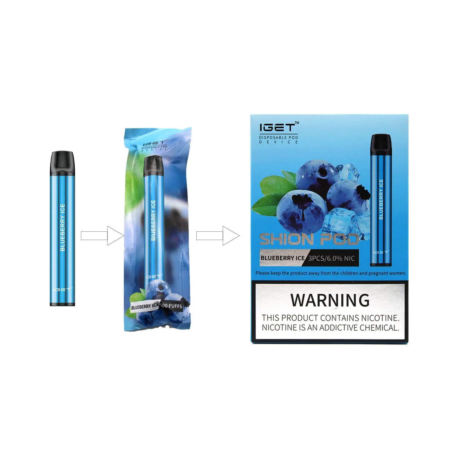 Одноразовые Shion Iget E-Mods Vaping 600puffs сигарет курение паров пера