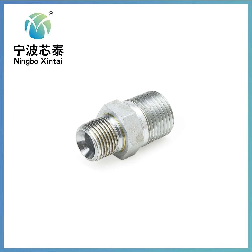 OEM ODM 90 Degree Elow Straight Round Hex 3/8" Bsp NPT Male Thread Jic Carbon Steel Galvanized Hose Fitting NPT Metric Female Connector Hydraulic Adapter