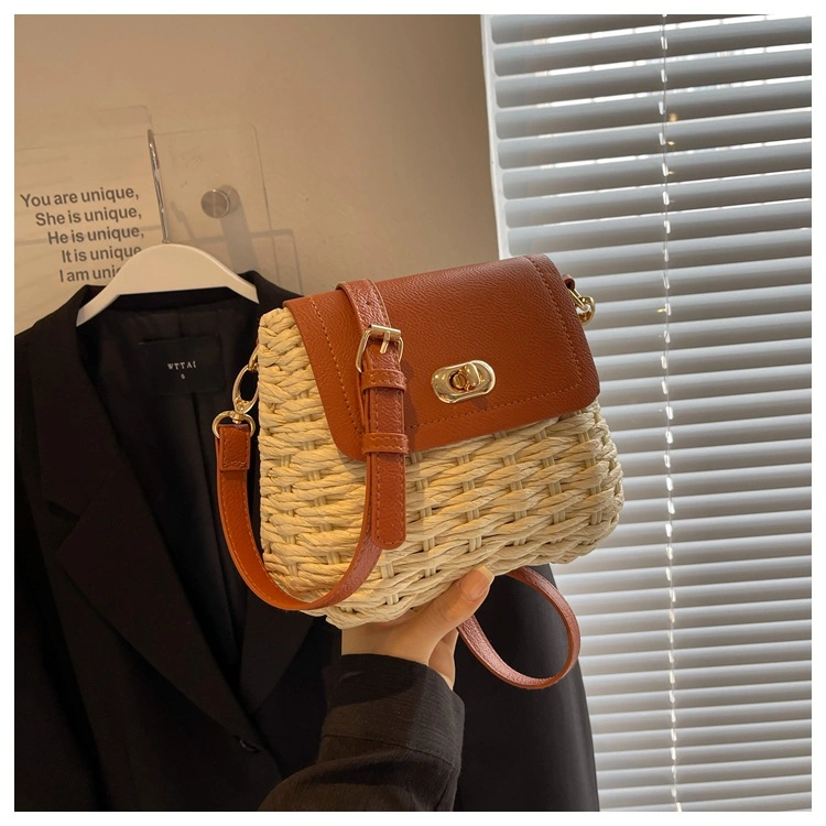 Hot-Selling Factory Vintage Small Straw Bags for Women Crossbody Shoulder Tote Hobo Handbag Lady Travel Purses Handbags Female Ladies Simple Mini OEM ODM Bag