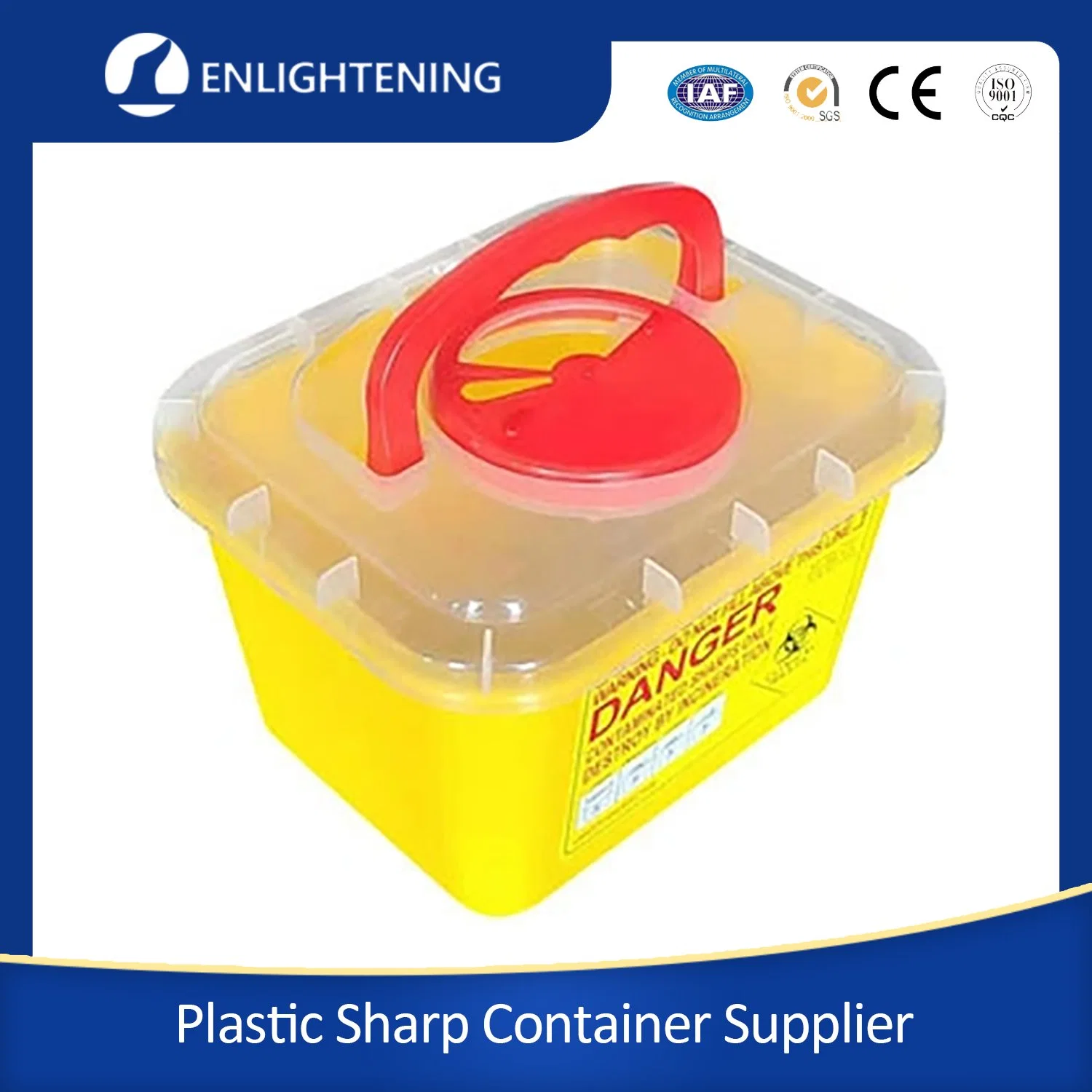 Factory Wholesale Plastic Disposable Medical Class Carton Needles Sharp Waste Collection Boxes Bins Containers/ Disposable Plastic Medical Sharp Waste Boxes