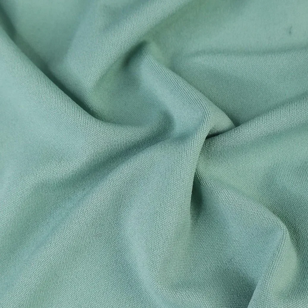 Plaine de verrouillage de tissu de polyester à double face spandex Mélange Vêtements