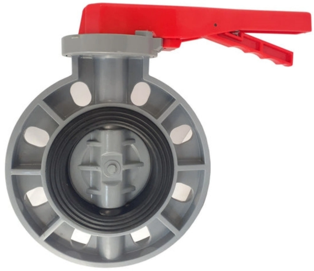 High Quality Plastic CPVC Pipe Wafer Type Butterfly Valve UPVC Industrial Control Worm Gear Butterfly Valve PVC Water Butterfly Valve DN50-DN300 (2"-12")