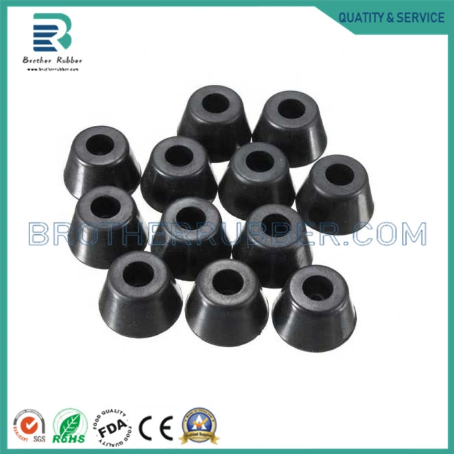 Customized Round Cone Shape Molded Rubber Feet with Steel Washer Built-in