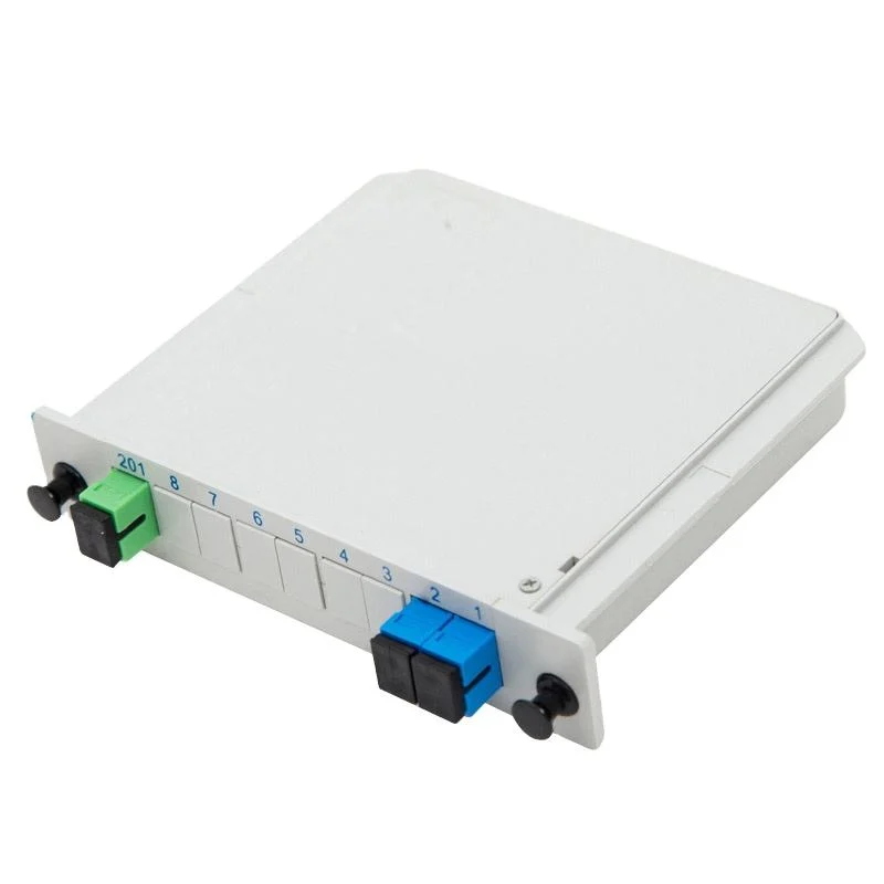 Factory FTTH 1X2 1X4 1X8 1X16 1X32 1X64 Fiber Optic PLC Splitter Single-Mode Sc Upc/APC Connector PLC Box Splitter