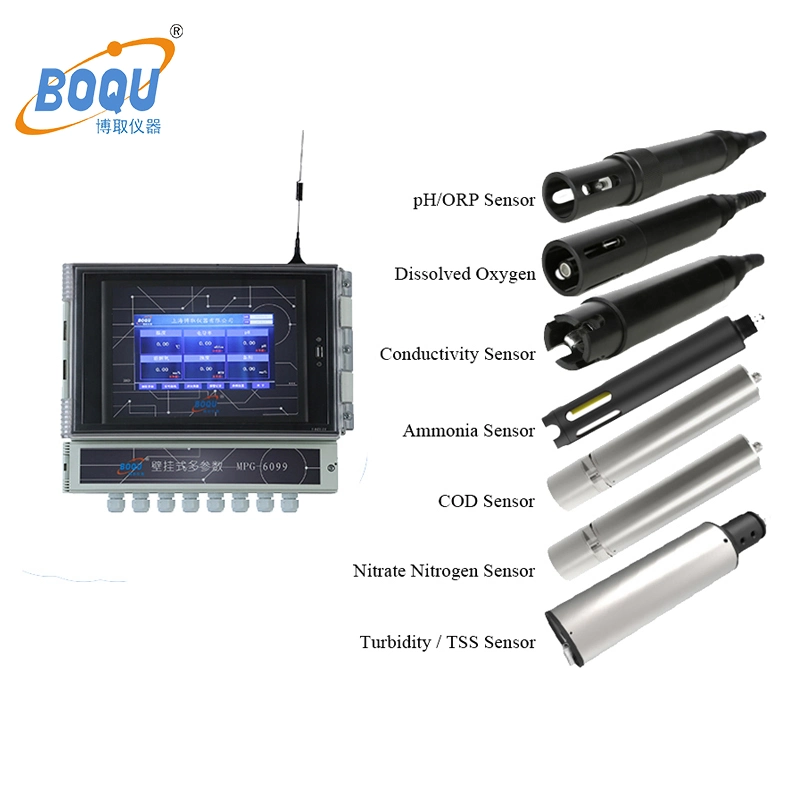 Boqu Mpg-6099 Measuring pH/Ec/Do/Ammonia for Water/Sewage Treatment Plant System Online Digital Multi-Parameters Analyzer