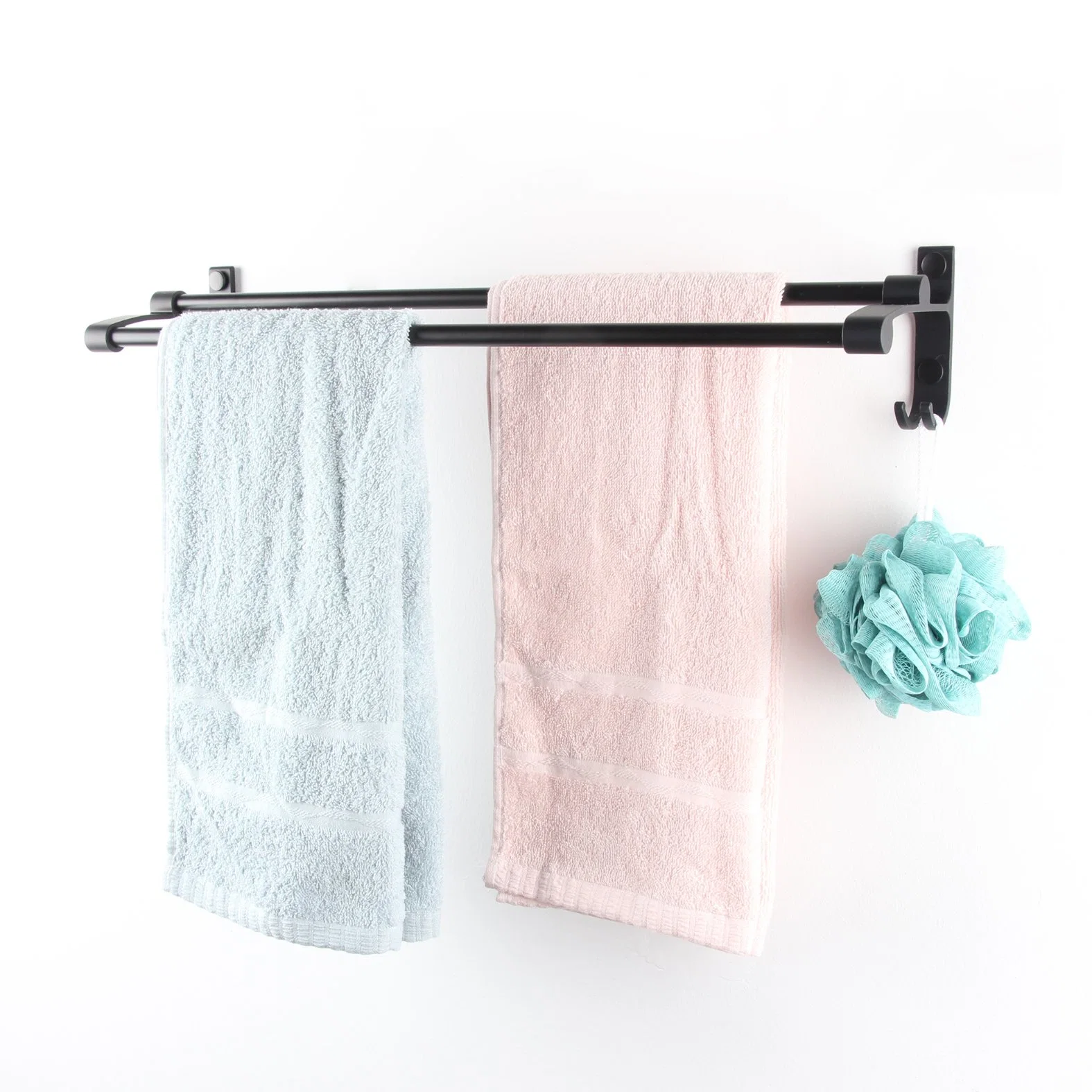 Sanitary Ware Bathroom Accessories Aluminum Double Towel Bar