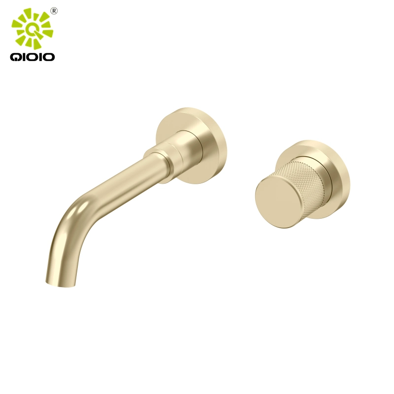 2022 New Handle Design 304 Stainless Steel Brushed Gold Rotate 360 Degrees Bathroom Concealed Basin Faucet