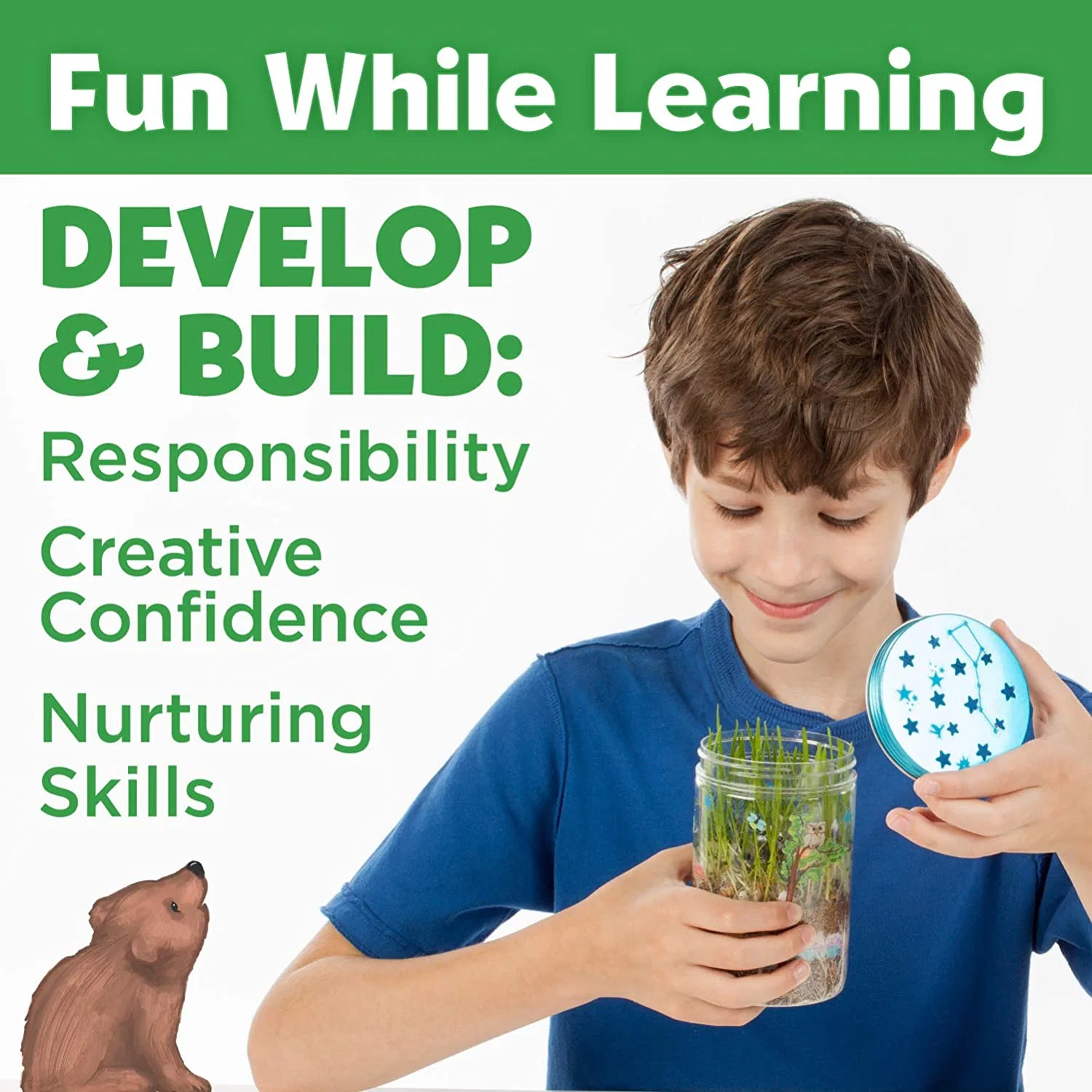 Science Creativity for Kids Grow &prime; N Glow Terrarium Kit