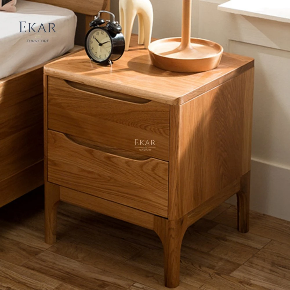 Hot Saling Bedroom Furniture Solid Oak Nightstand Bedside Table Wooden Home Furniture Modern Simple New Desig Modern Style