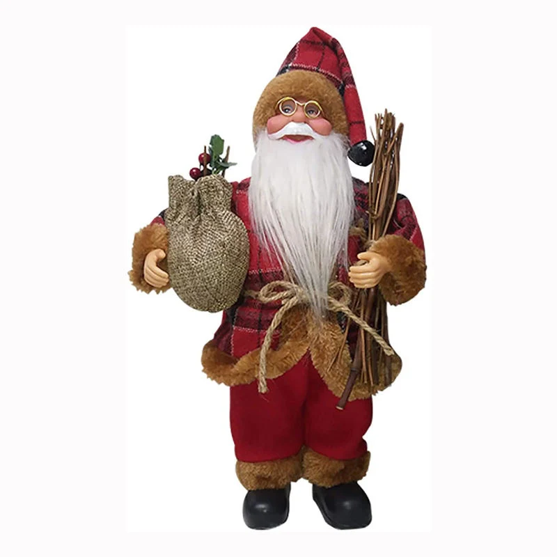 Hot Sale Christmas Santa Claus with Gift Bag Ornament Decoration