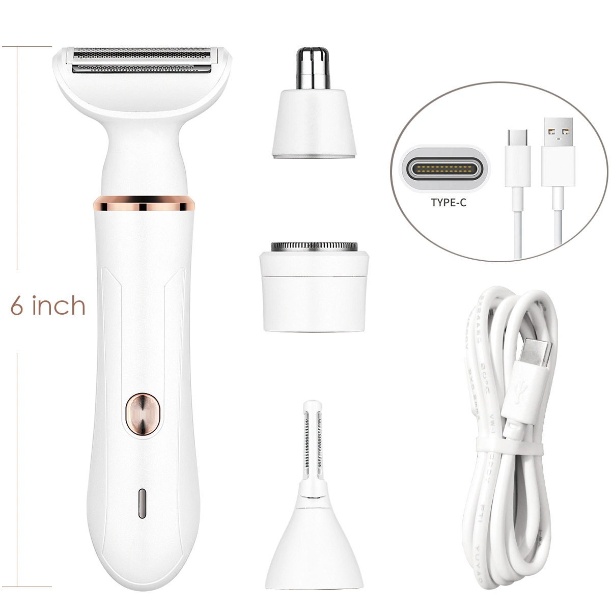 New Design White Charging Port Beard Mustache Electric Razor Shaver