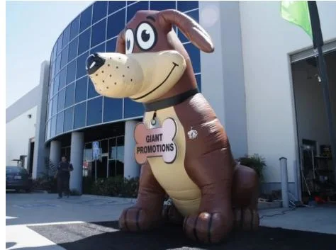 2023 New 10 FT. Large Inflatable Brown Dog with White Frisbee