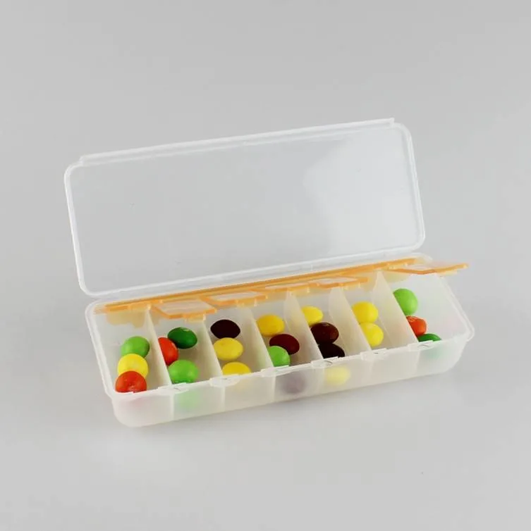 Manufacturers Wholesale/Supplier 7-compartment Large Empty Pill Box Portable Transparent Medicine for One Week Storage Box