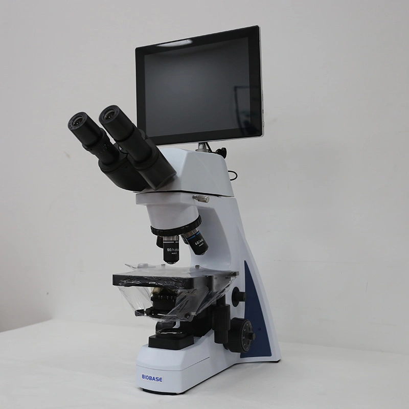 Cámara digital integrada BioBase LCD portátil microscopio Binocular biológico para Laboratorio