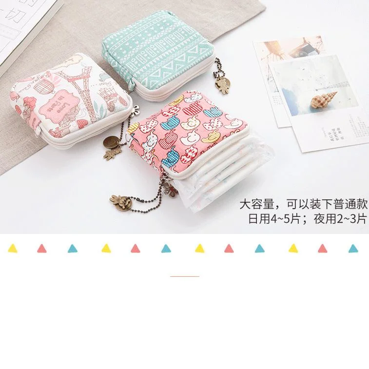 Sanitary Towel Aunt Towel Storage Bag Large Capacity Girl Heart-Like Portable M Towel Cute Monthly Bag