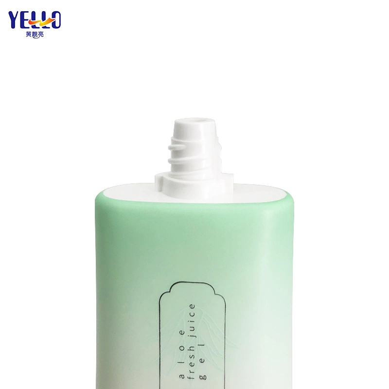 Manufacturer Oval Green Packaging PE Plastic Foundation Tube with Nozzle