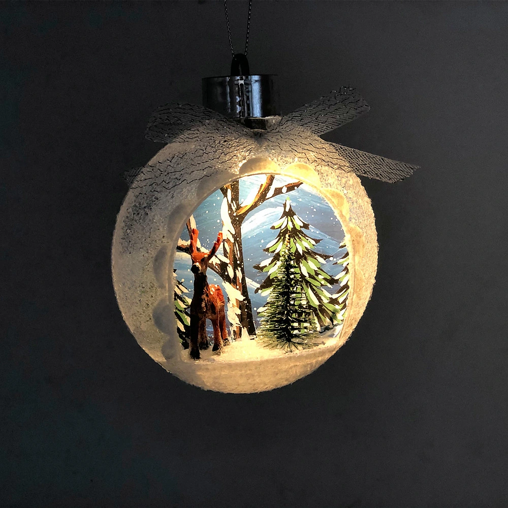 Decorative Ball Lights Hang on Christmas Tree