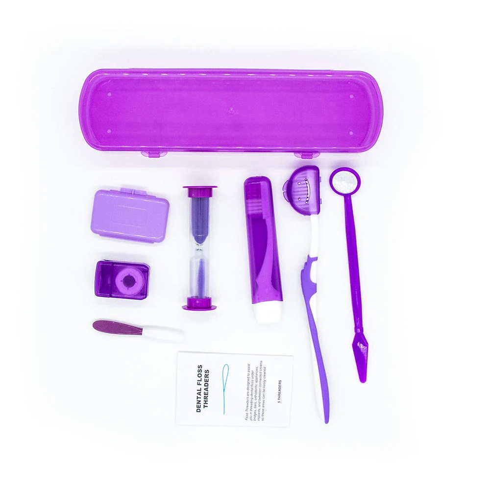 Portable 8 in 1 Travel Dental Hygiene Clean Care Brush Orthodontic Kit