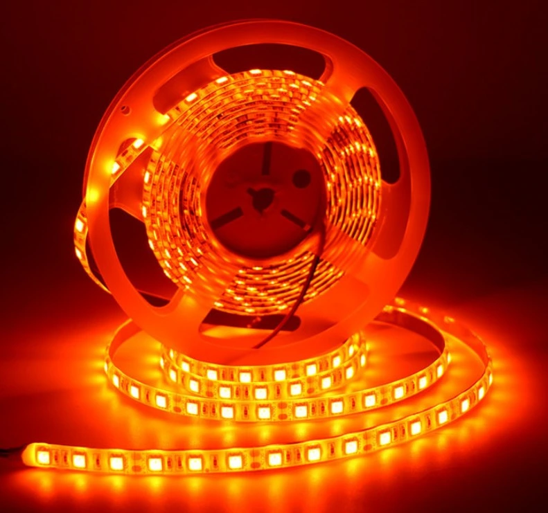 SMD3528 5050 Flexible LED Tape 120LEDs 12V/24V DC Ice Blue Amber Orange Pink Color LED Streifen