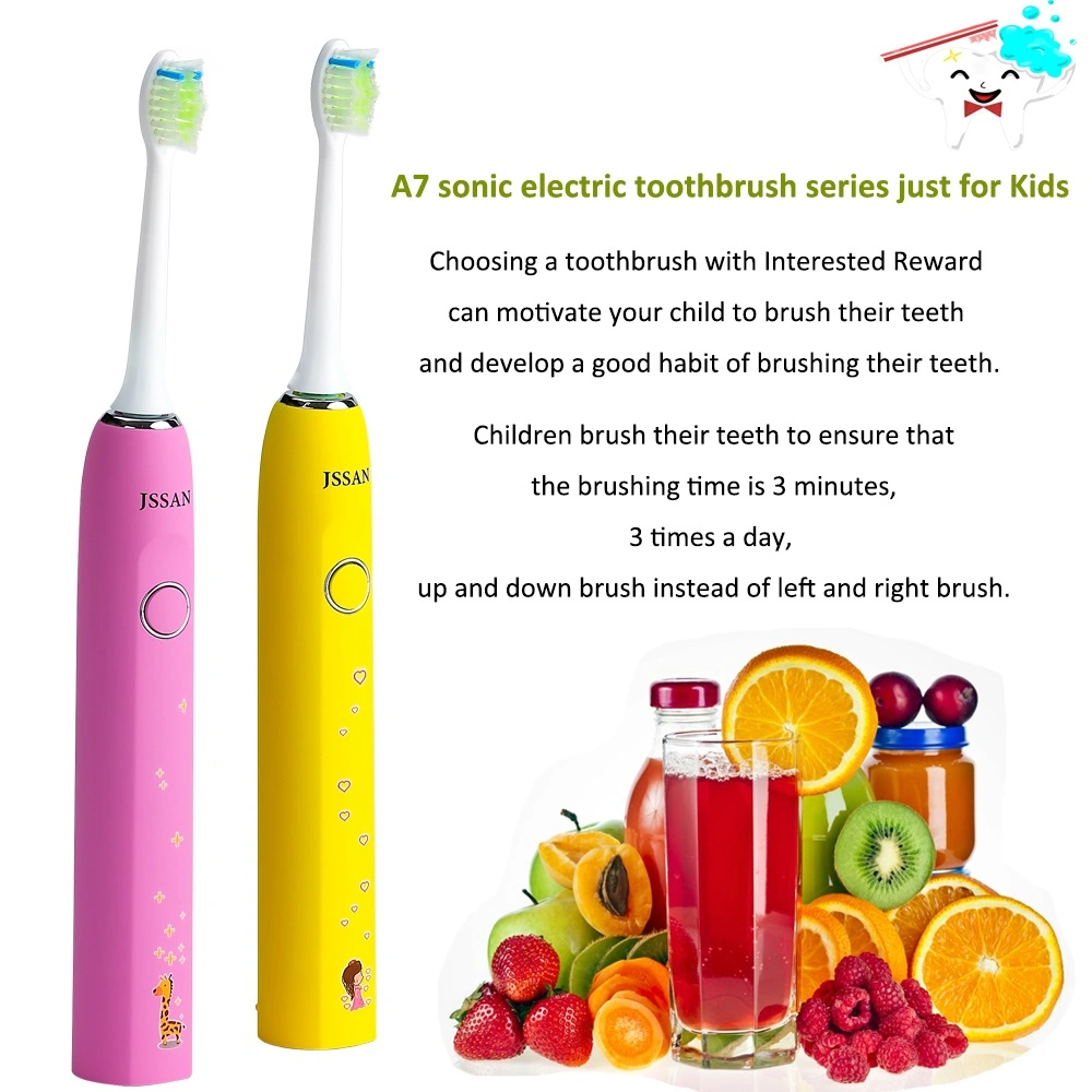 New Year Gift Fashion Creative Gift A7 Kid Gift Sonic Electric Toothbrush Carton Handle Cartoon Patern Rechargeable Style