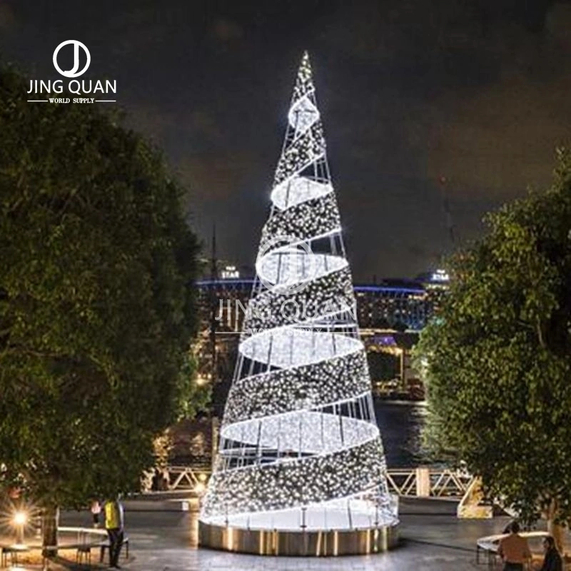 Street Mall Decorations Shopping Plaza Decors Motif Tree Lights LED Plant Lighting Christmas Santa Decorative Lamps