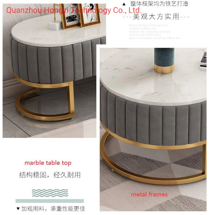 Hotel Furniture Combination of Tea Table Steel Frame Living Room Coffee Table