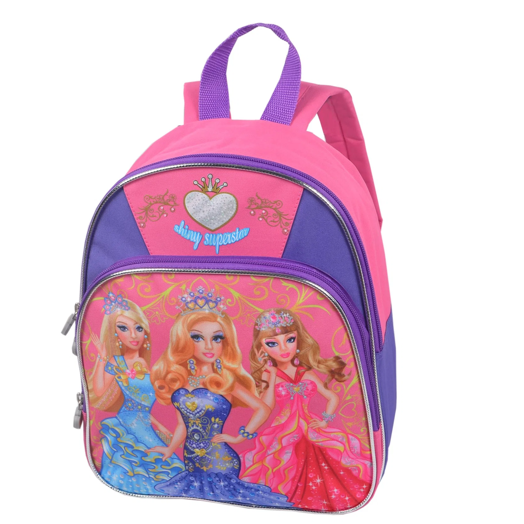 New Cartoon Princess Characters Contrast Color Kids School Backpack Book Bag