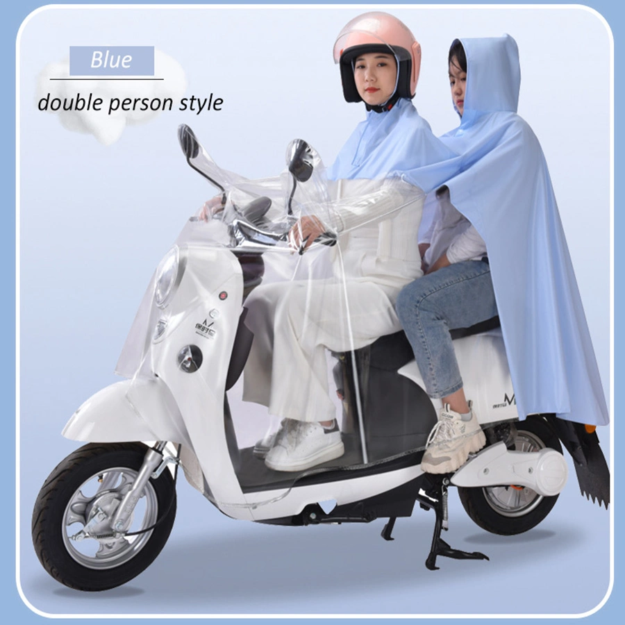 Plus size electric vehicle poncho double print character foot cover outdoor adult pvc motorcycle raincoat