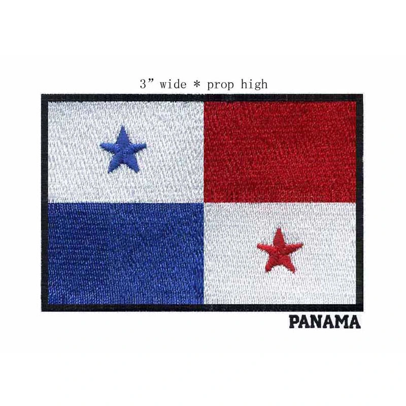 High quality/High cost performance  Fashion Woven Iron on Embroidered Badge Panama Flag Patch