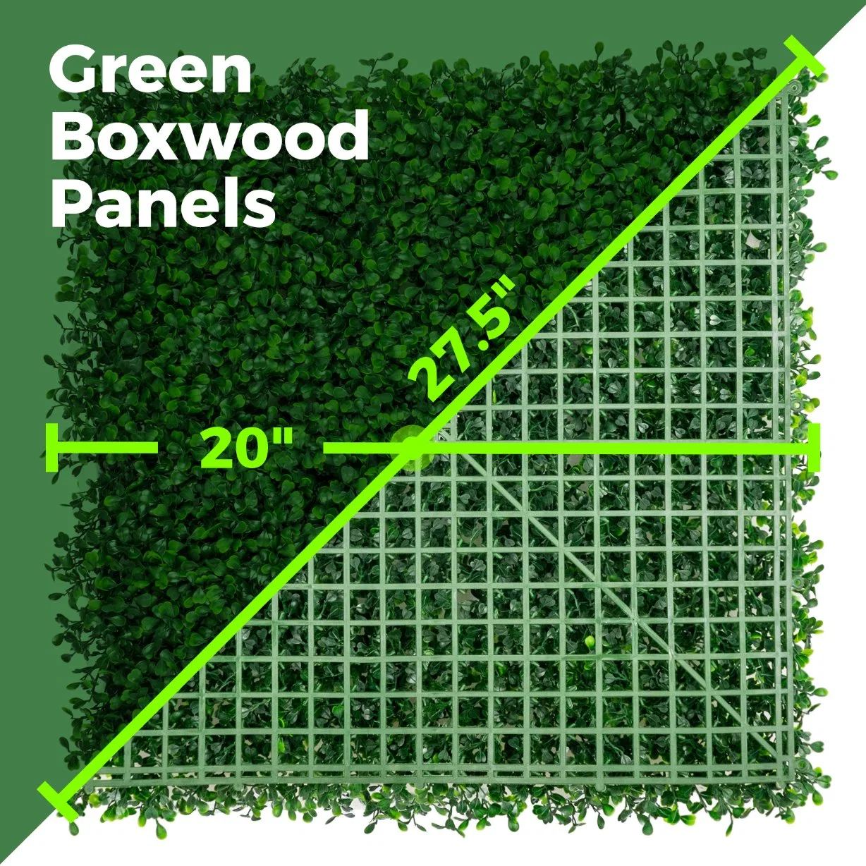 Artificiais Painéis Buxo Hedge Topiary Anti-UV erva verde na parede Mats 20"x20"