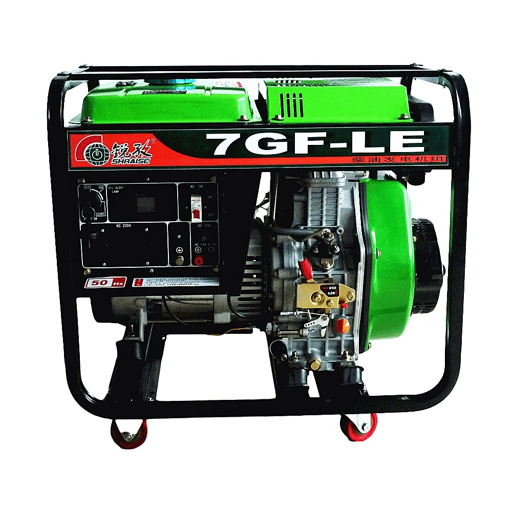 Raise 7.2kw Power Electric Start with Four Wheels Portable Diesel Generator Set Shanghai